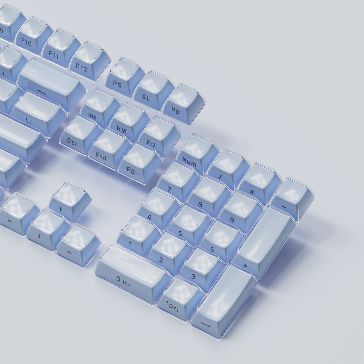 Womier Jello Side - Printed Translucent OEM Profile Keycap (113 - Key) - Womier Keyboard